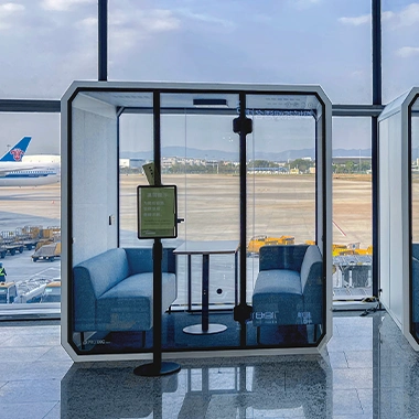 office meeting pods use for Temporary Office in an airport